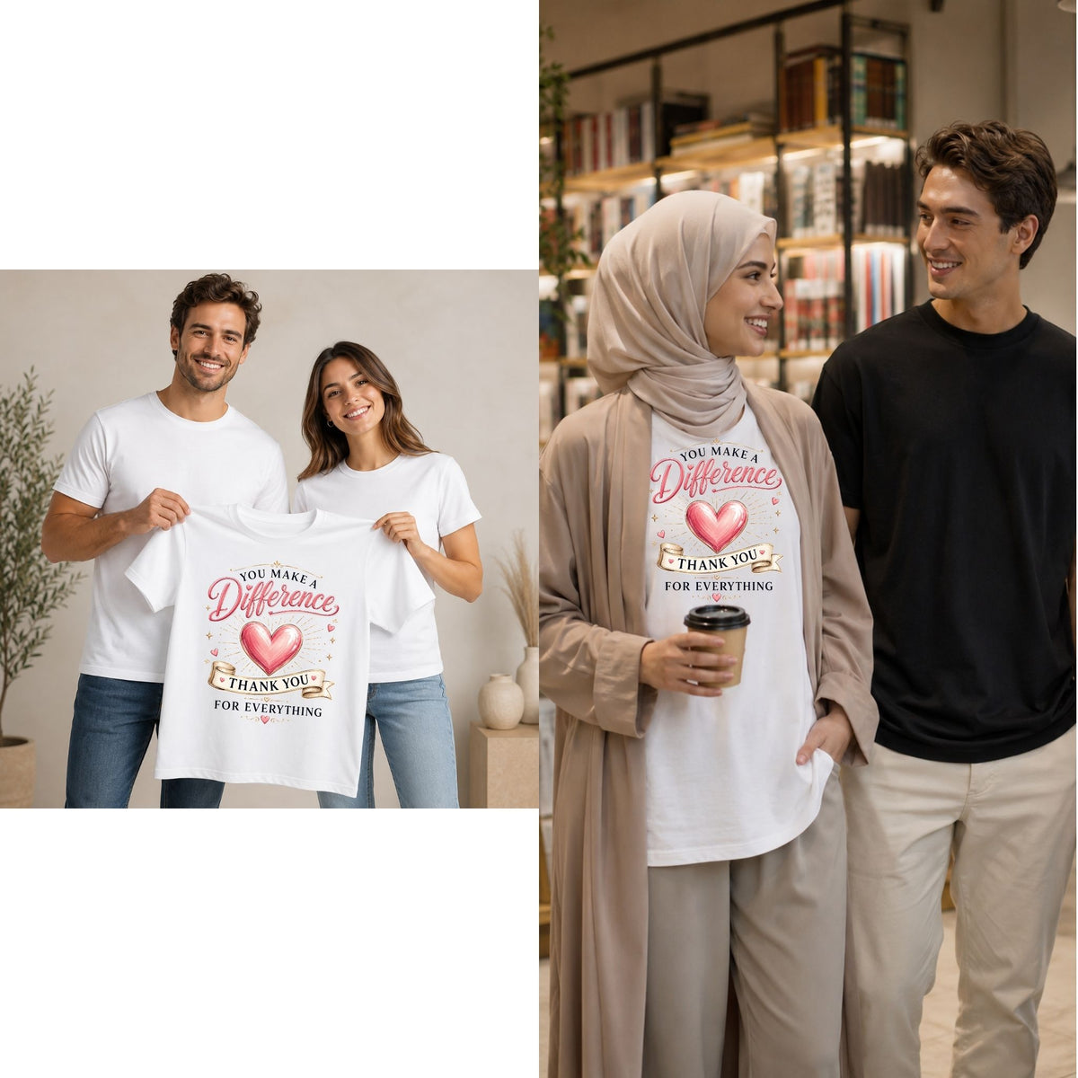 تيشيرت نسائي بتصميم You Make a Difference