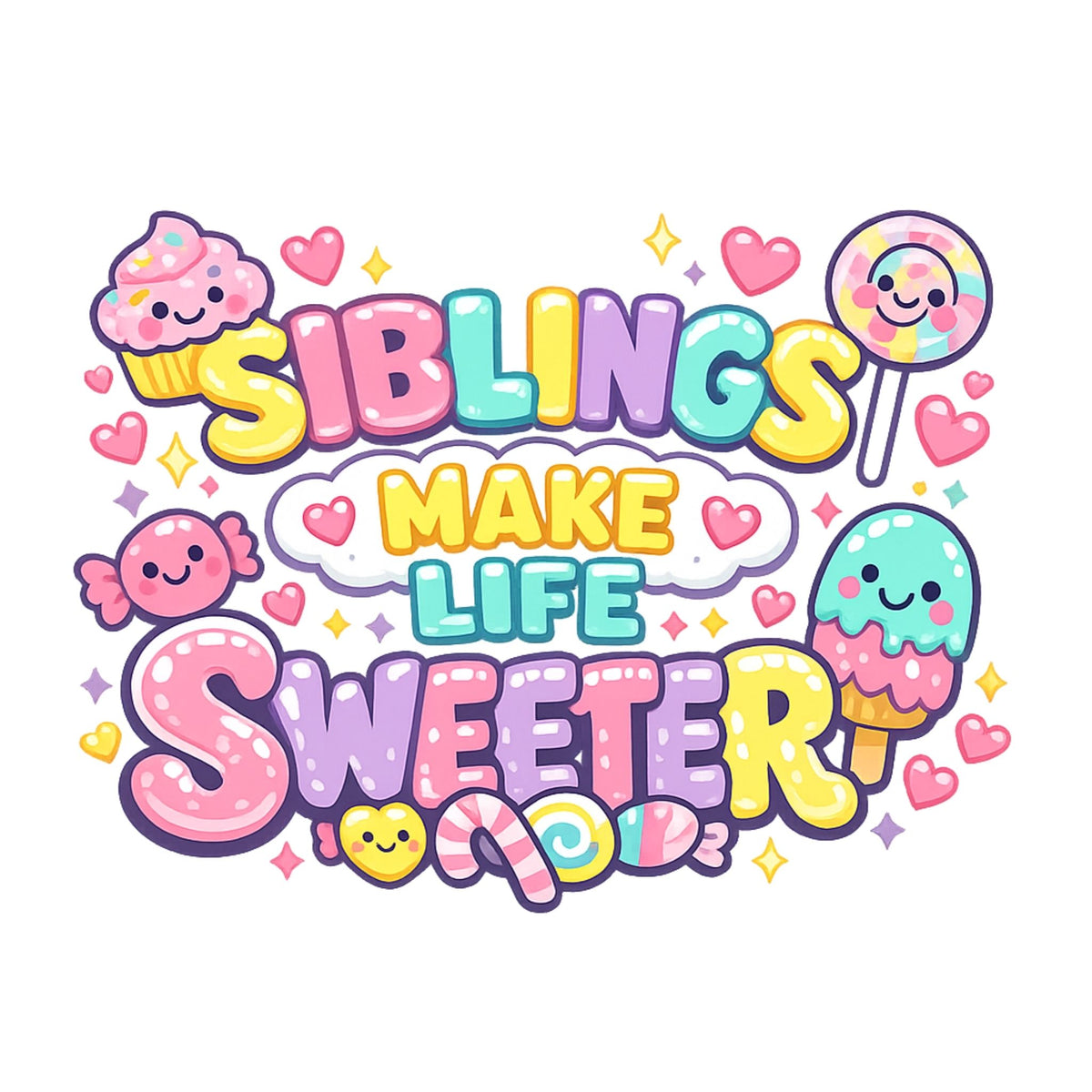 تيشيرت أطفال بتصميم Siblings Make Life Sweeter