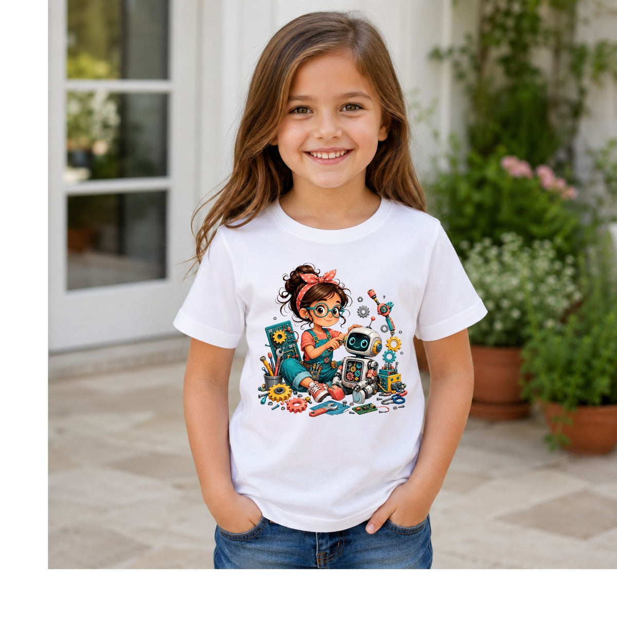 تيشيرت أطفال بتصميم Junior Engineer Girl