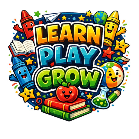 تيشيرت أطفال بتصميم Learn, Play, Grow
