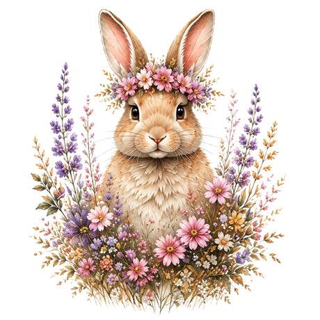 Serene Bunny in Pastel Flowers – Women’s T-Shirt