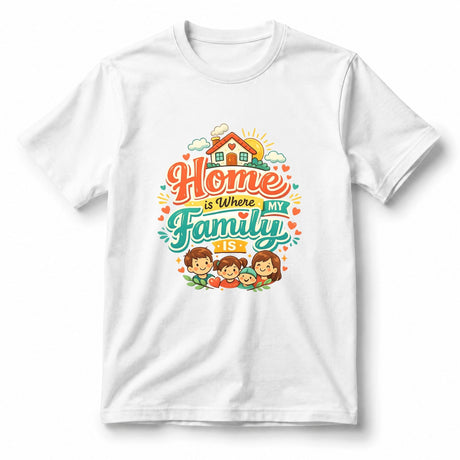 تيشيرت أطفال بتصميم Home Is Where My Family Is