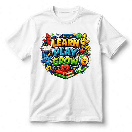 تيشيرت أطفال بتصميم Learn, Play, Grow