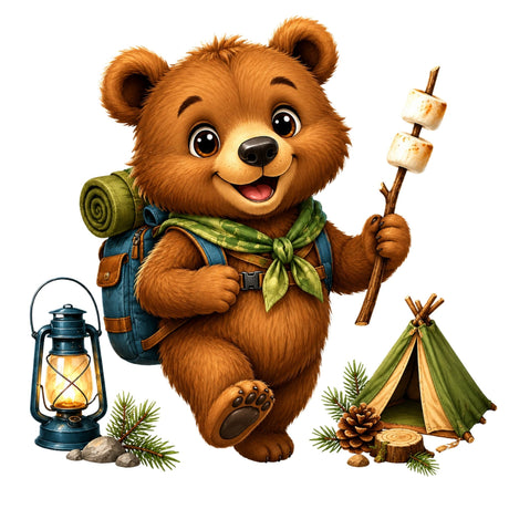 Bear Camper Buddy – Kids’ T-Shirt