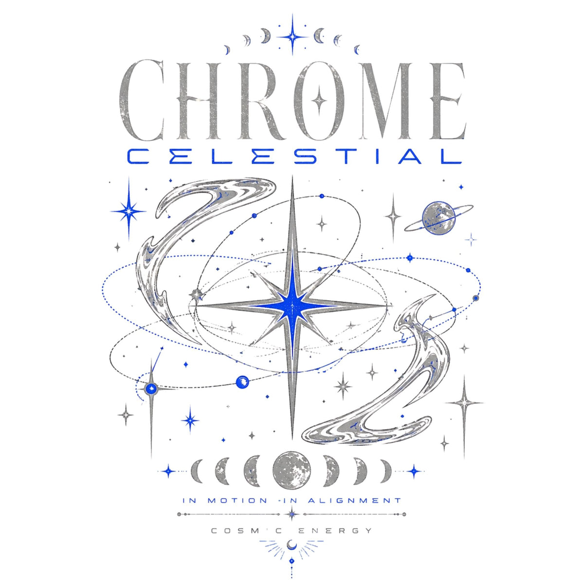 تيشيرت نسائي بتصميم Chrome Celestial