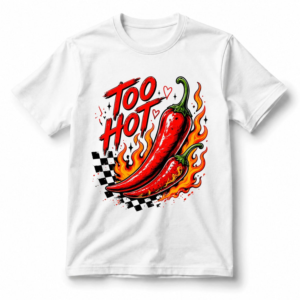 تيشيرت نسائي بتصميم Too Hot Spicy Chilli