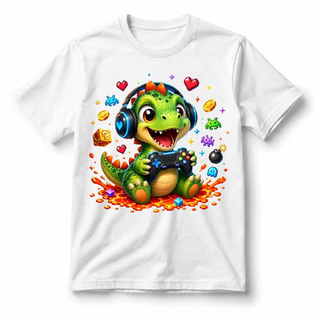 Dino Gamer Mode – Kids’ T-Shirt