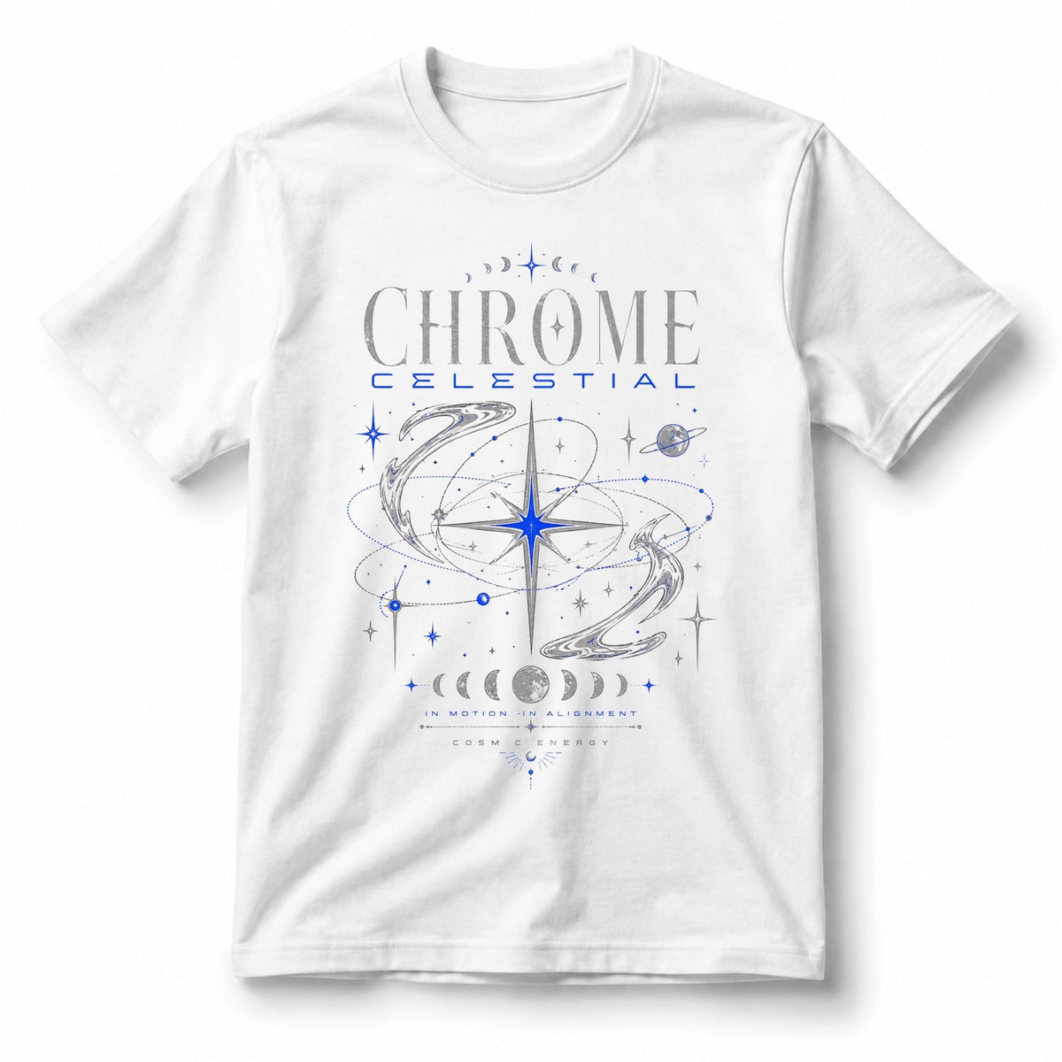 تيشيرت نسائي بتصميم Chrome Celestial