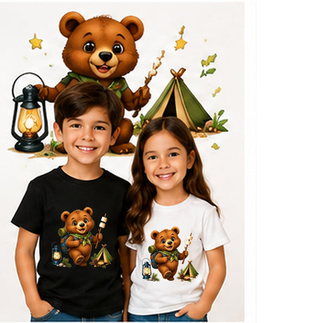 Bear Camper Buddy – Kids’ T-Shirt