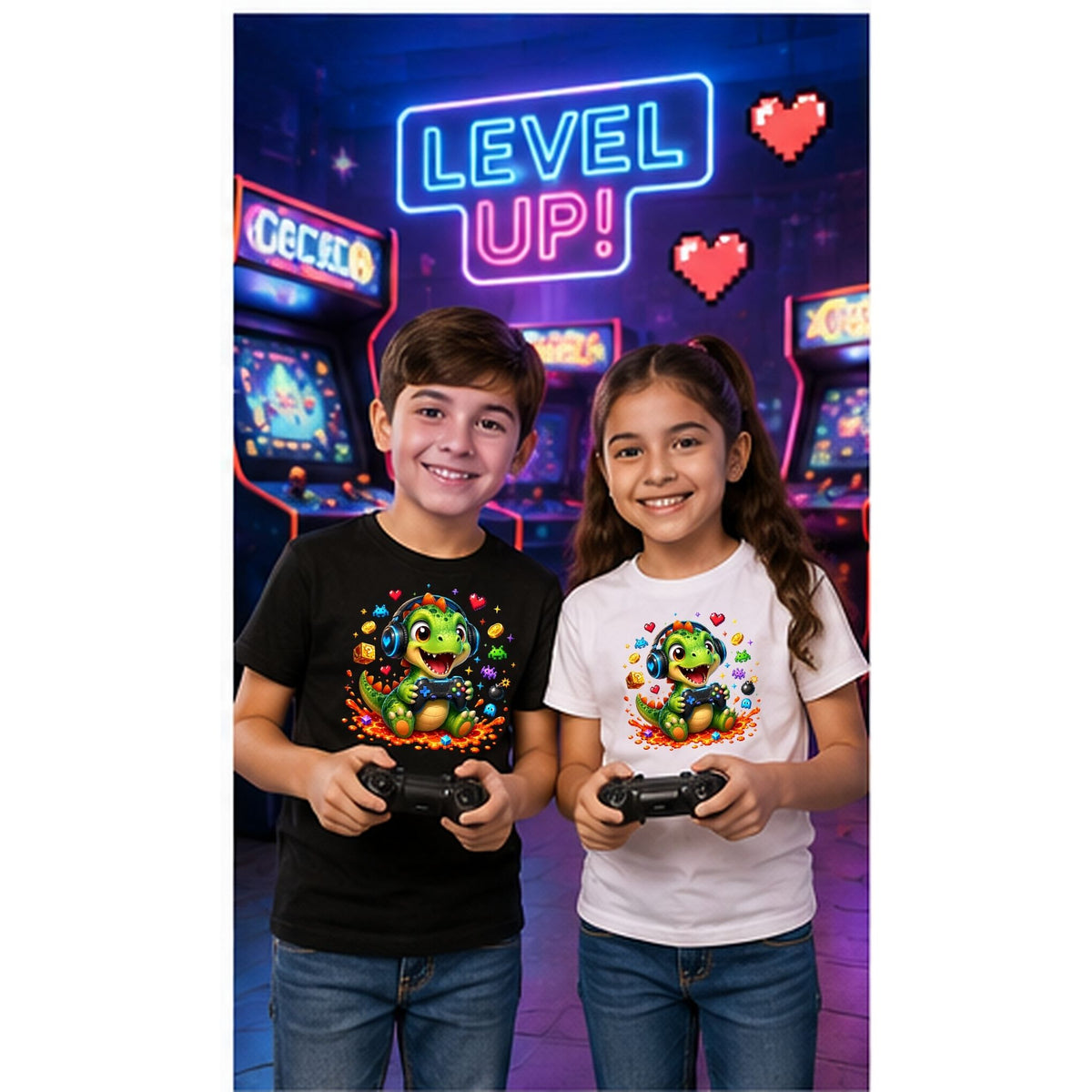 Dino Gamer Mode – Kids’ T-Shirt