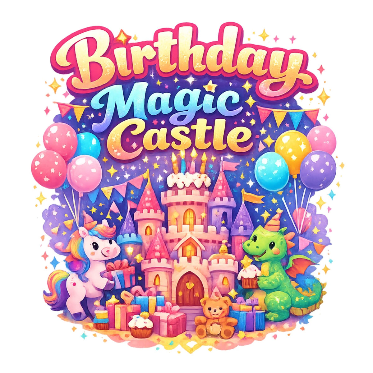 تيشيرت أطفال بتصميم Birthday Magic Castle