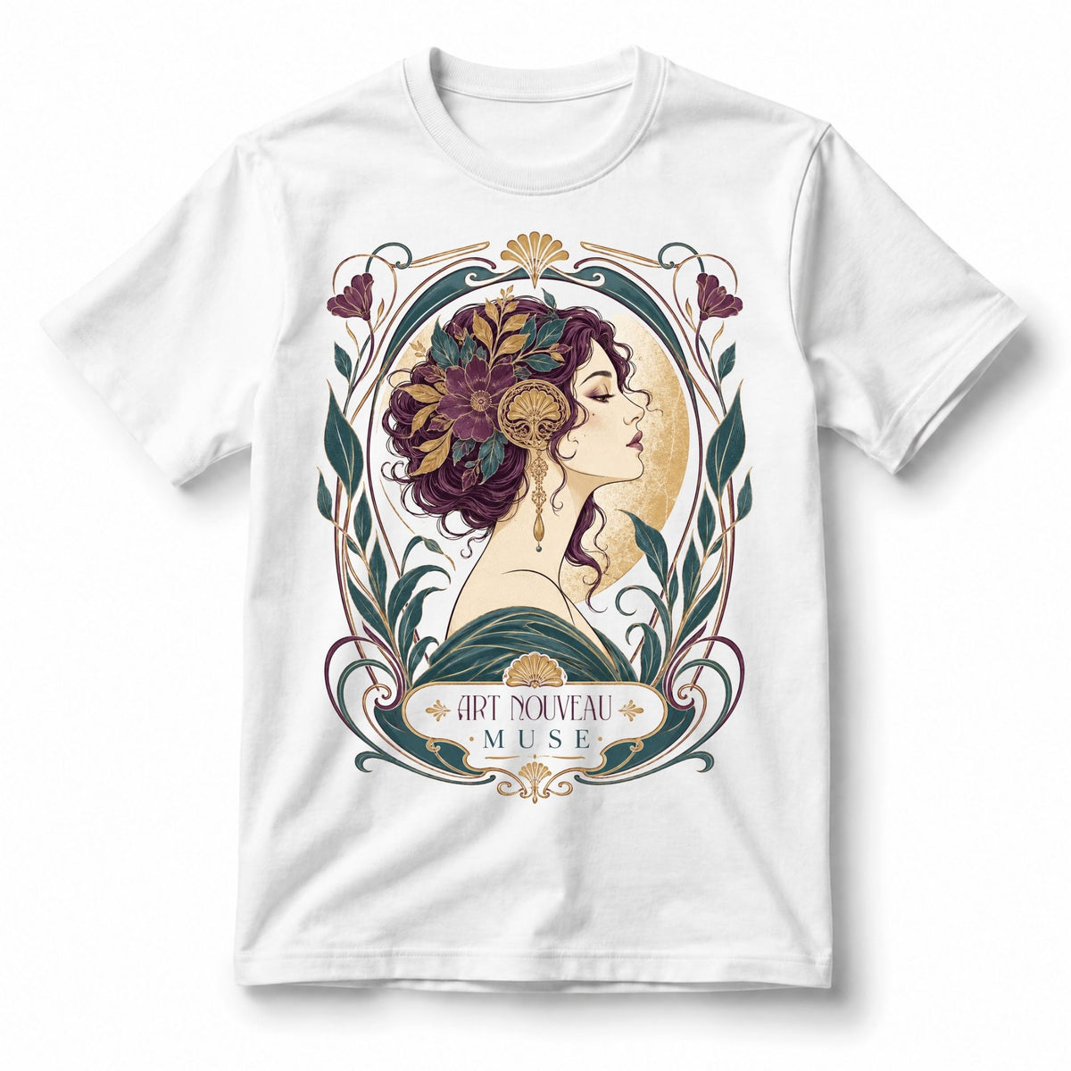 تيشيرت نسائي بتصميم Art Nouveau Muse