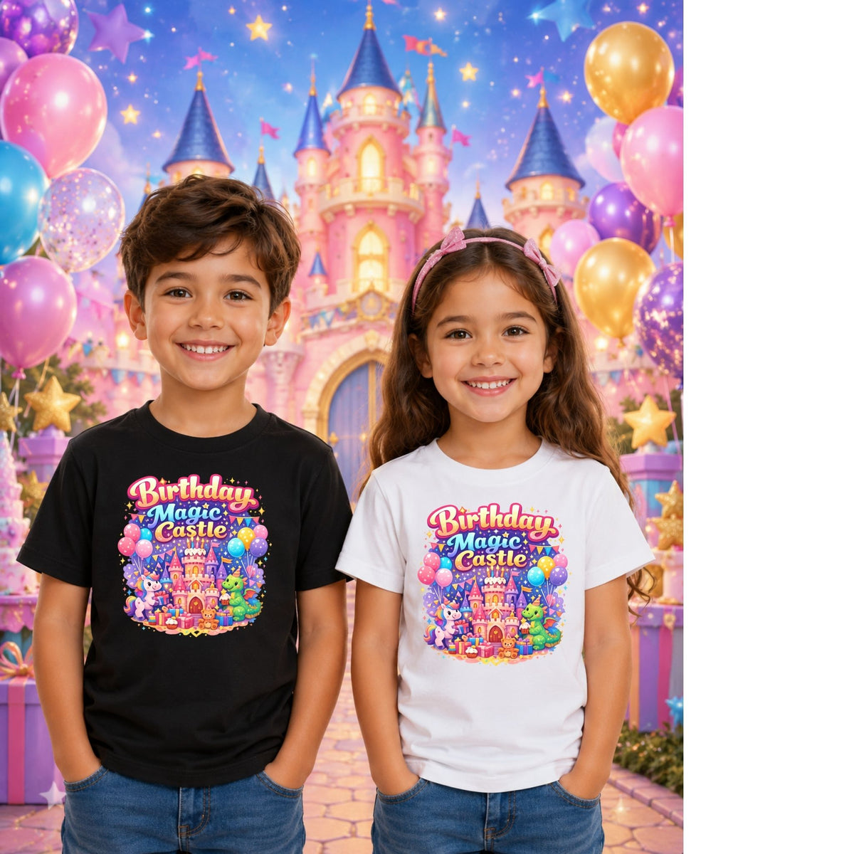 تيشيرت أطفال بتصميم Birthday Magic Castle