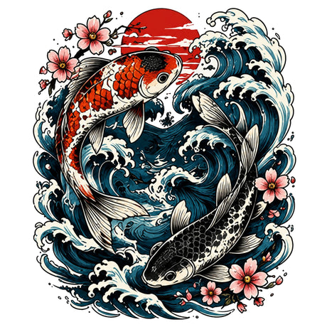 تيشيرت نسائي بتصميم Koi Storm