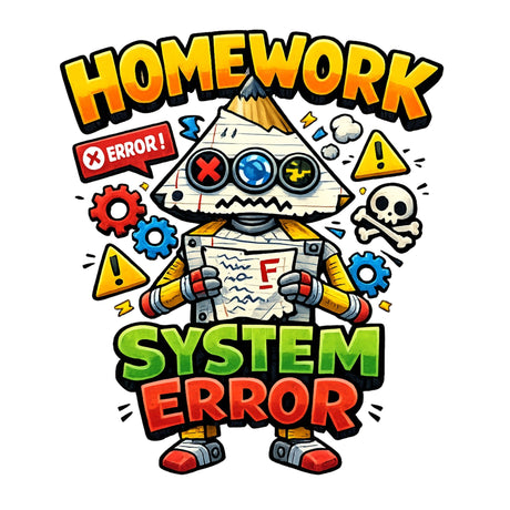 تيشيرت أطفال بتصميم Homework System Error