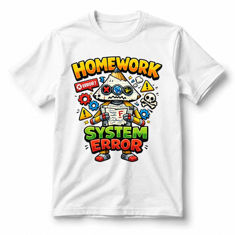 تيشيرت أطفال بتصميم Homework System Error