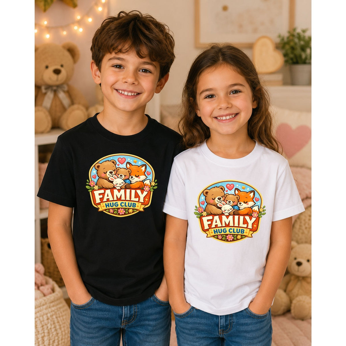 تيشيرت أطفال بتصميم Family Hug Club