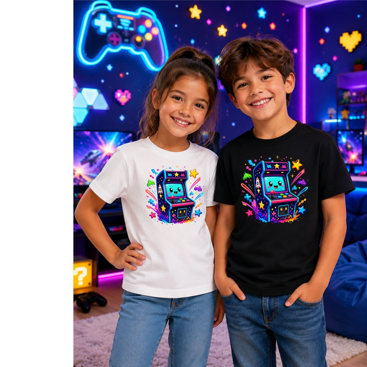 تيشيرت أطفال بتصميم Retro Arcade Blast