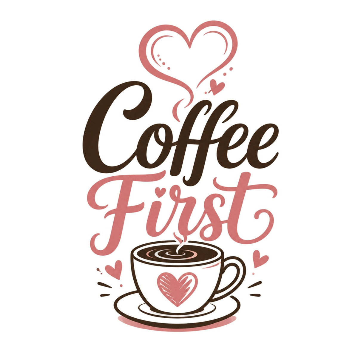 تيشيرت نسائي بتصميم Coffee First (English)