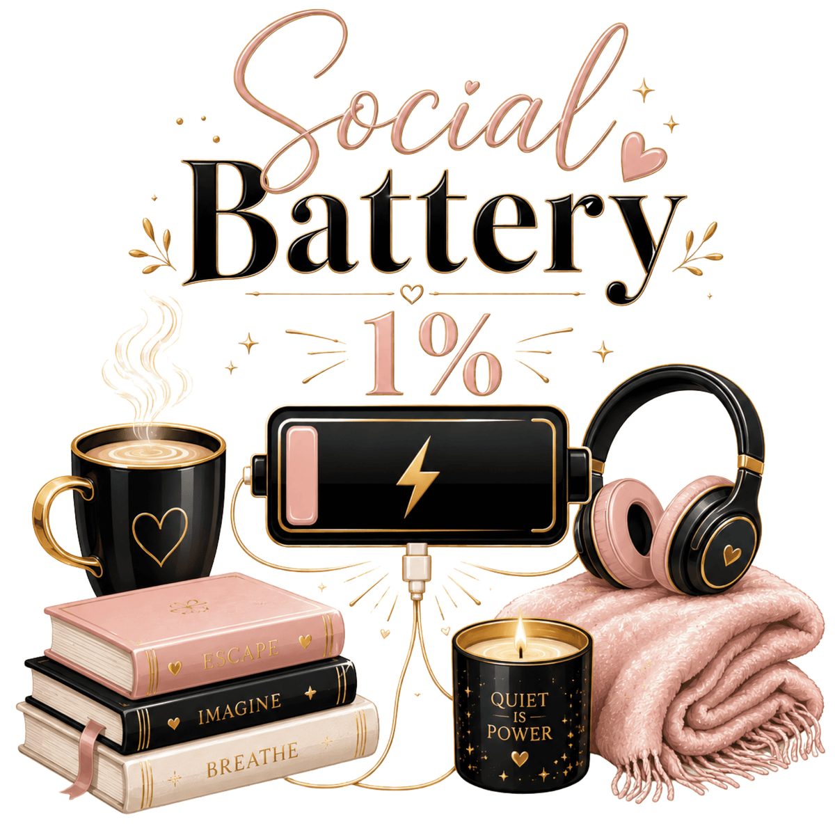 Social Battery 1% – Women’s T-Shirt