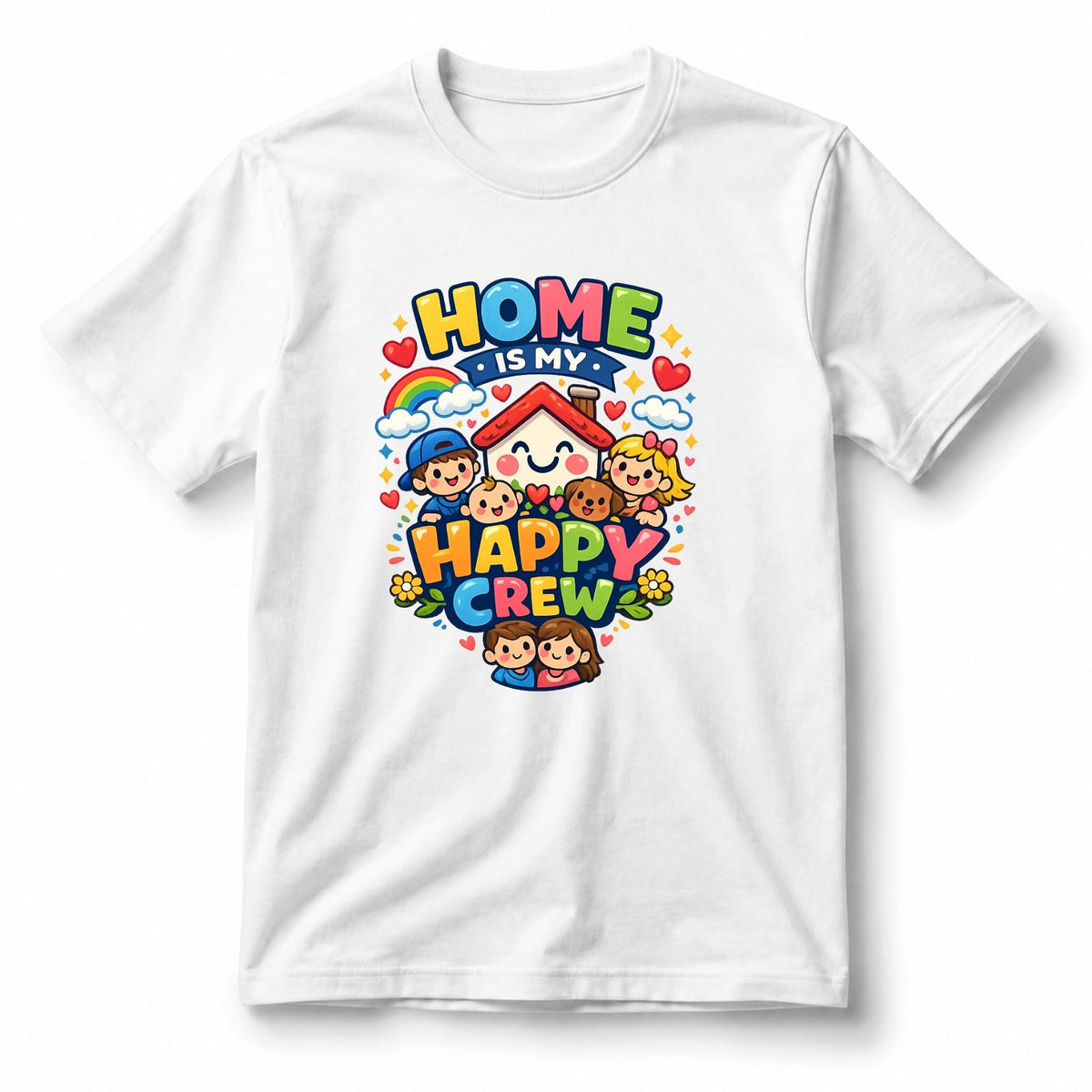 تيشيرت أطفال بتصميم Home Is My Happy Crew