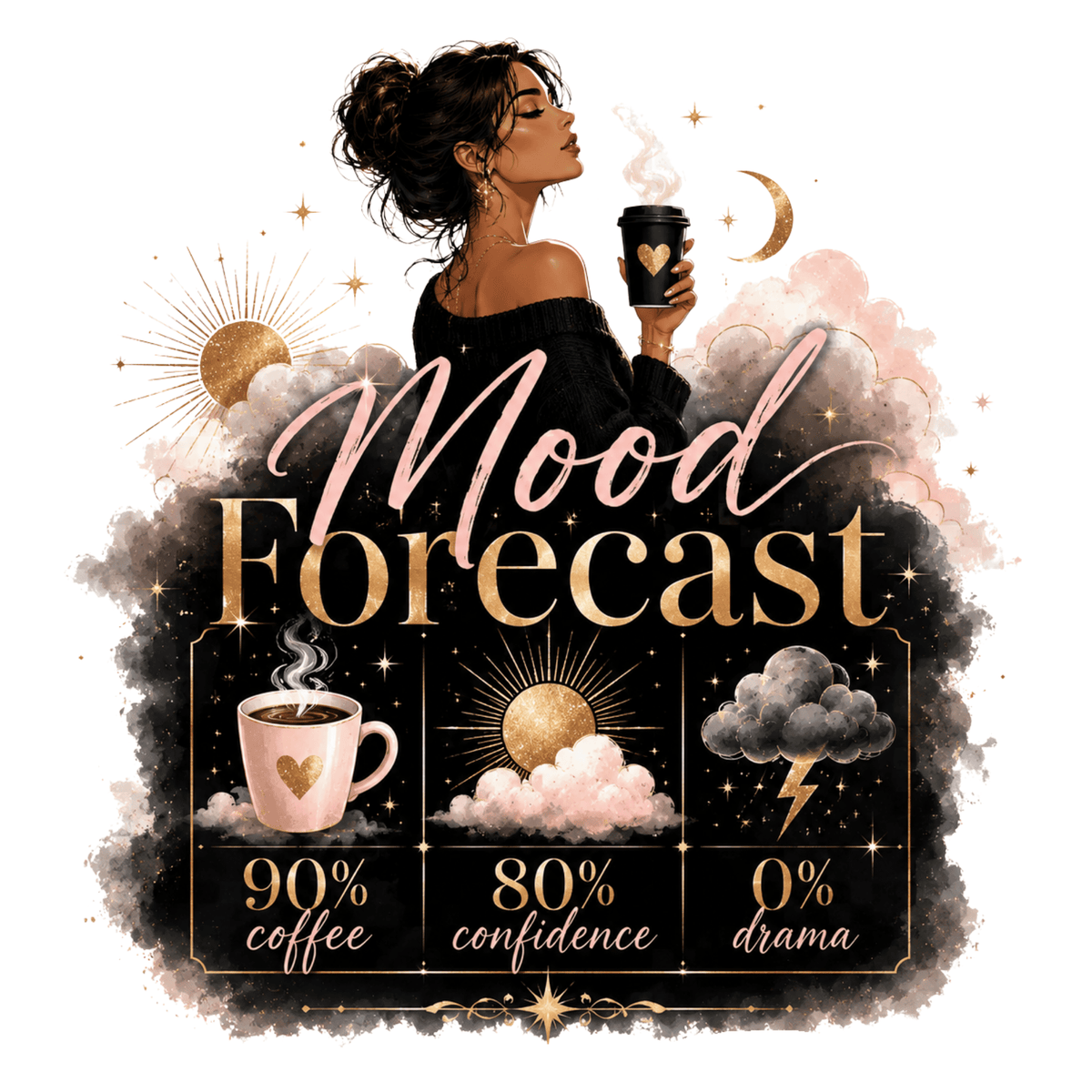 تيشيرت نسائي بتصميم Mood Forecast