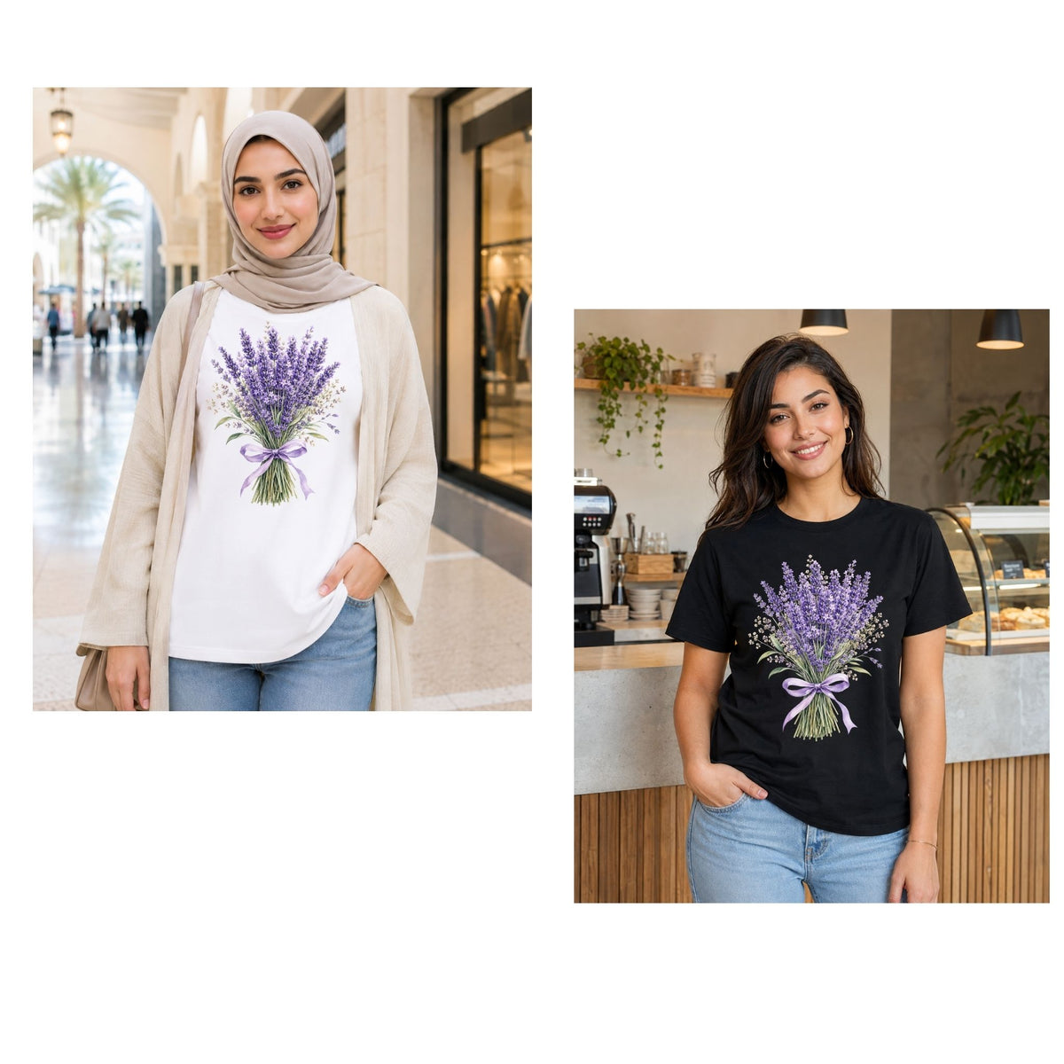 تيشيرت نسائي بتصميم Lavender Calm