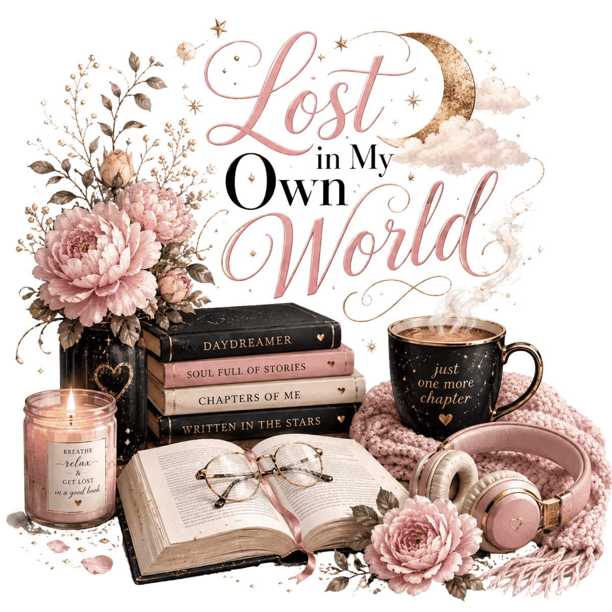 تيشيرت نسائي بتصميم Lost in My Own World
