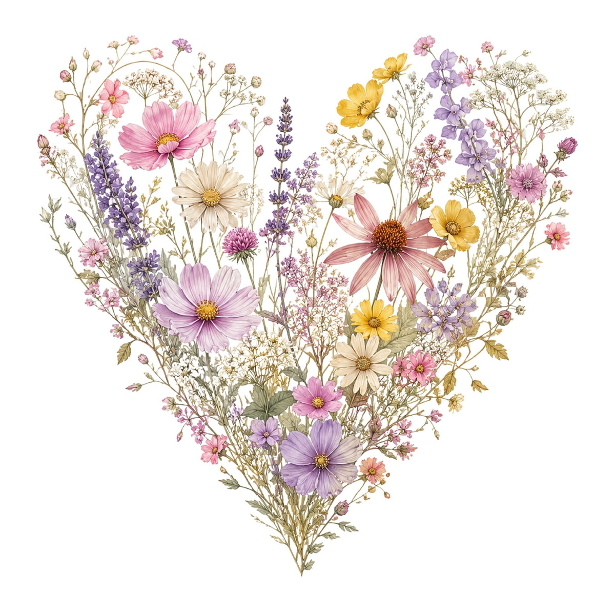 تيشيرت نسائي بتصميم Wildflower Heart