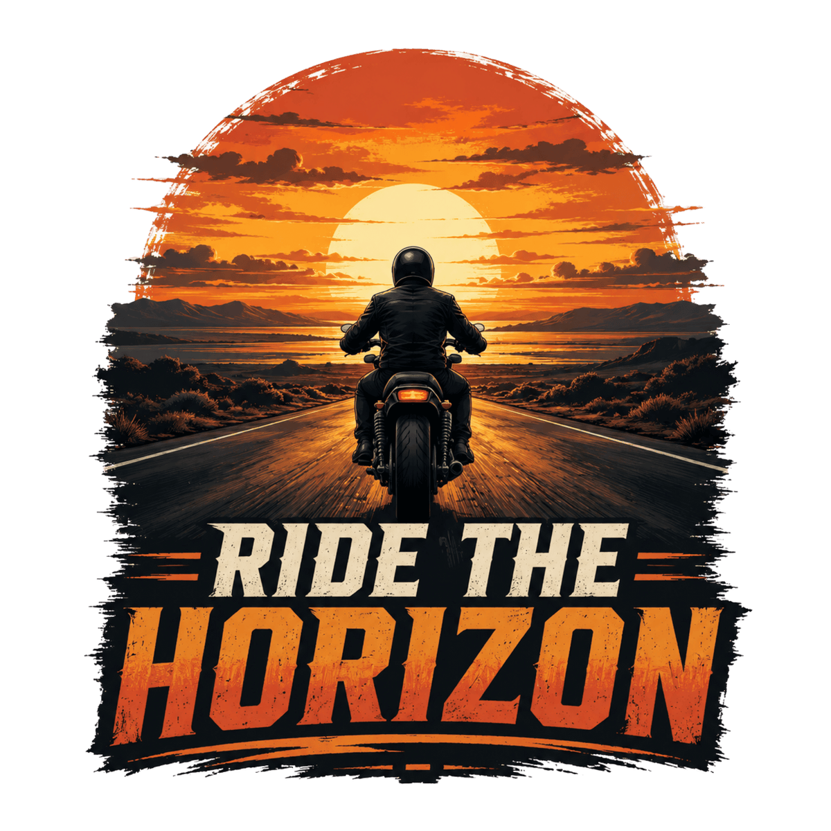 Ride the Horizon Sunset Biker T-Shirt