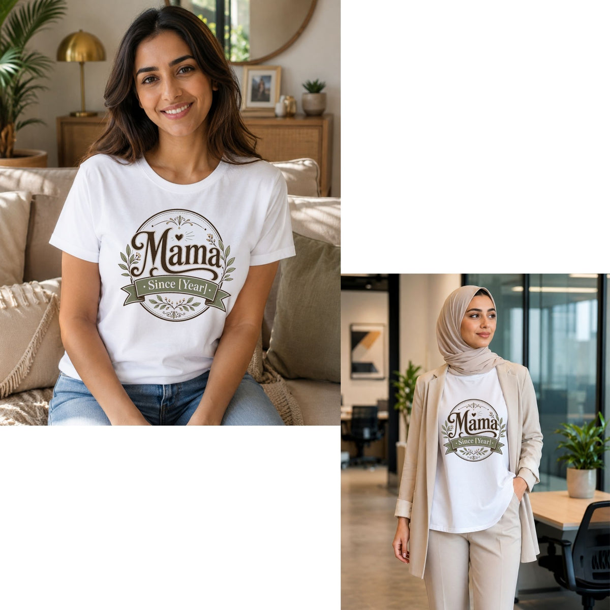 تيشيرت نسائي بتصميم Personalized Mama Since [Year]