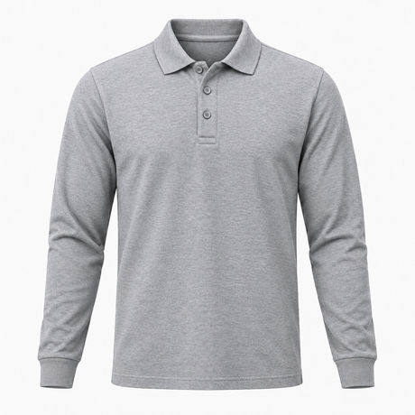 Adults’ Basic Long-Sleeve Polo T-Shirt